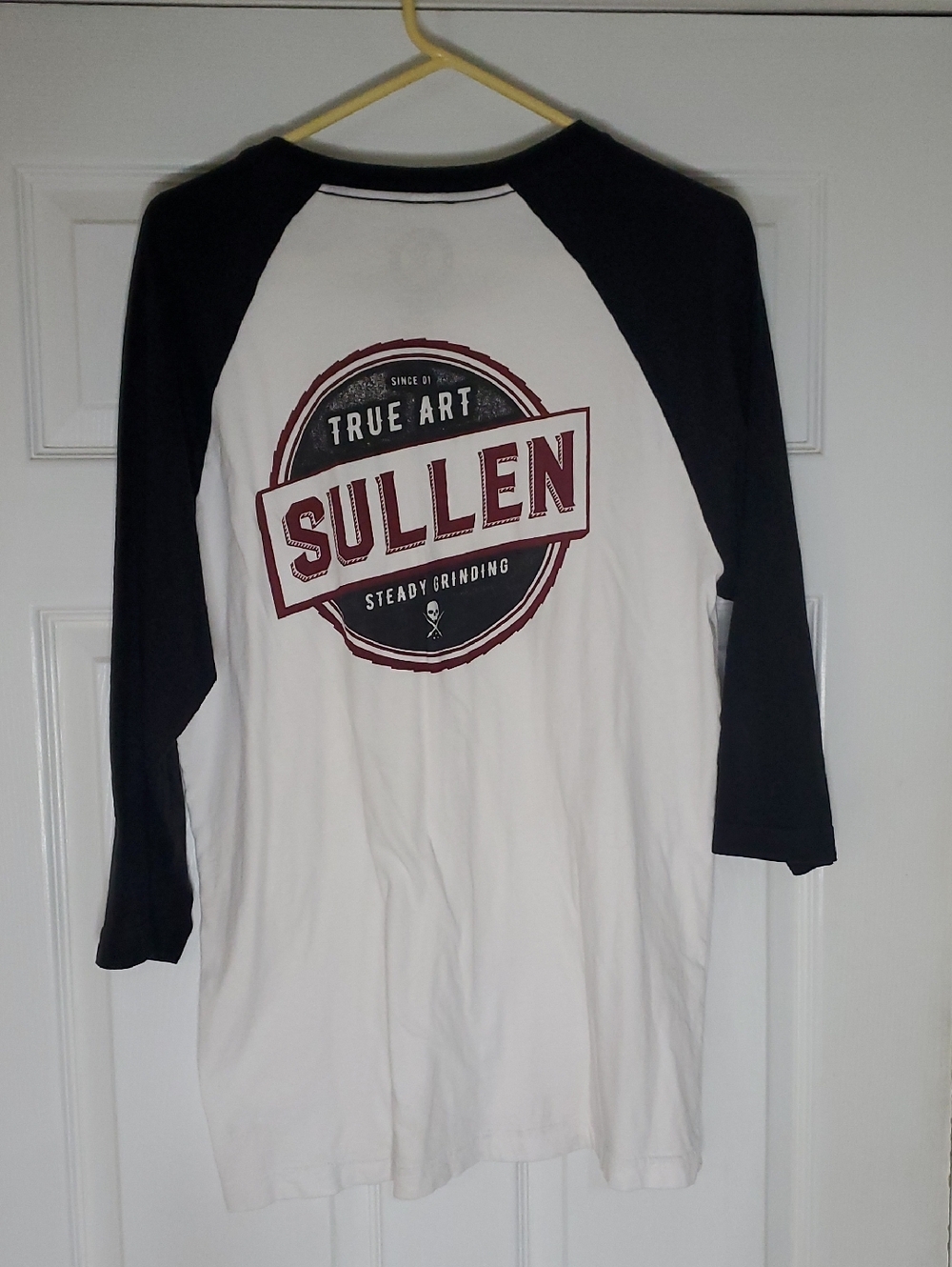 Sullen True Art Raglan Baseball Tee - White & Black